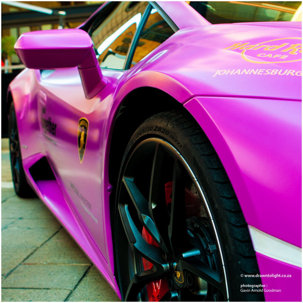 drawntolight pink Lamborghini by Gavin Arnold Goodman